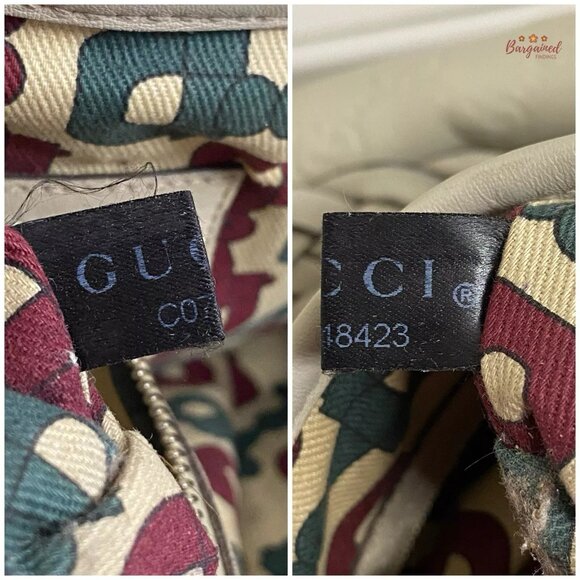 Authentic GUCCI Cream Guccissima Monogram Leather Pelham Large Shoulder Bag - Picture 11 of 13